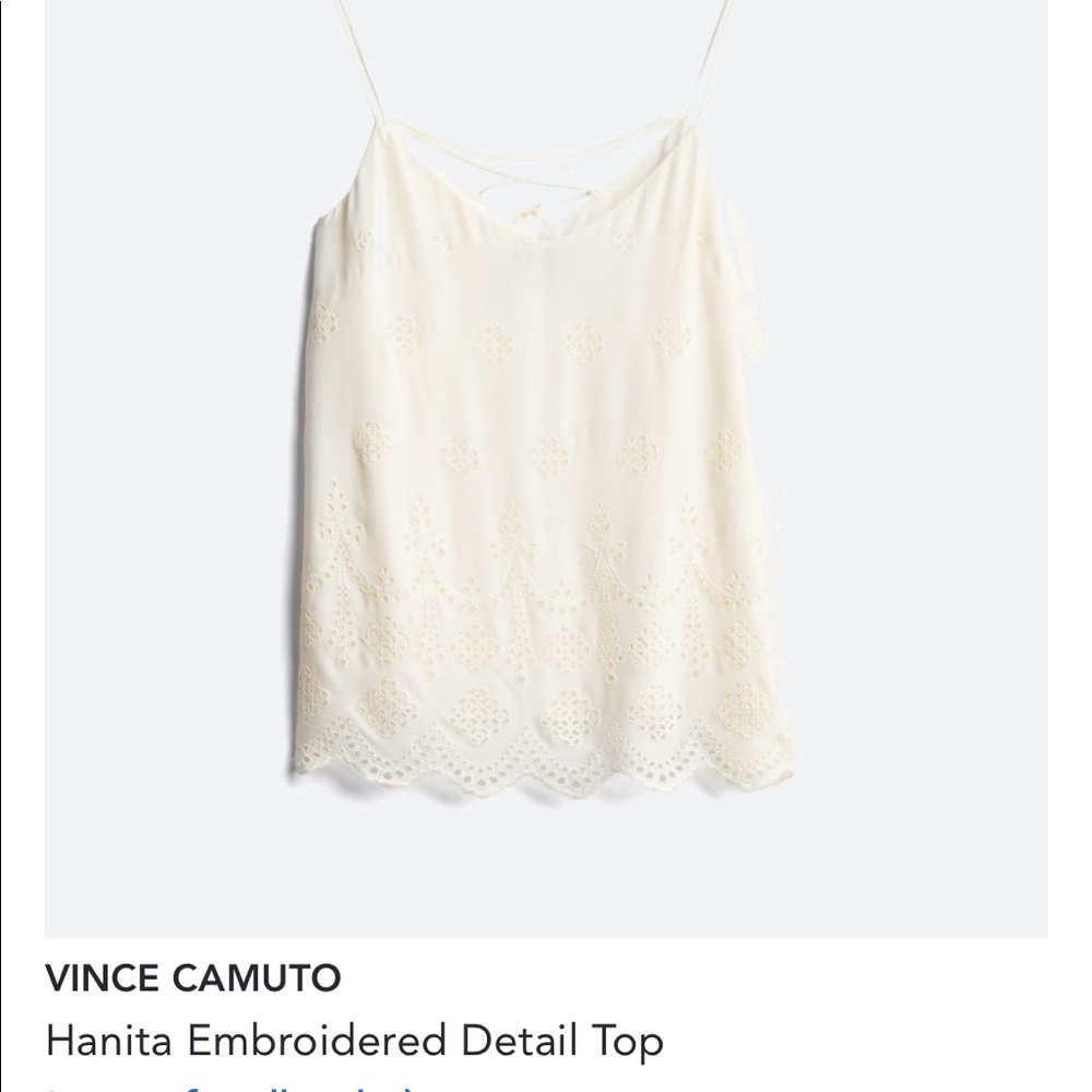 VINCE CAMUTO Hanita Embroidered Detail Top